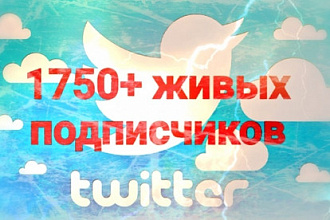 1750 подписчиков в ваш аккаунт Twitter