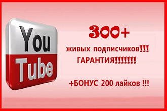300 подписчиков на You Tube канал + бонус