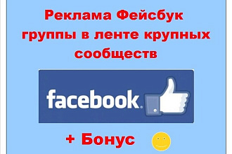 Общедоступная группа Facebook - Реклама в ленте крупных сообществ