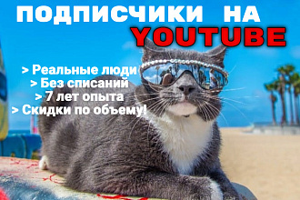 250 подписчиков на YouTube. Реальные пользователи, гарантия от бана