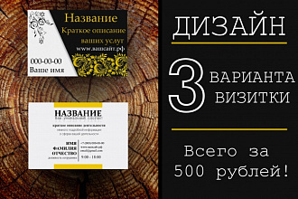 Сделаю для Вас 3 варианта визиток