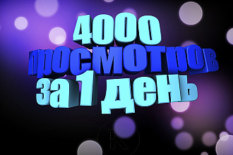 Сделаю 4000 просмотров на вашем видео