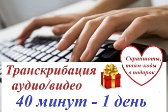 Сделаю транскрибацию до 40 минут за 1 день