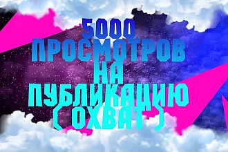 5000 показов публикации со статистикой + 1000 просмотров профиля