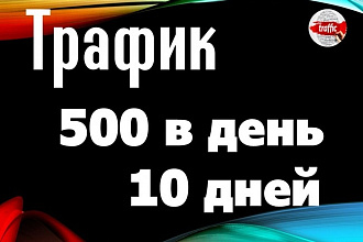 Трафик 500 человек в сутки на ваш сайт в течение 10 дней