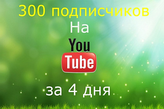 Добавлю 300 подписчиков на ваш канал в YouTube