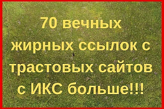 70 вечных жирных ссылок с трастовых сайтов с ИКС больше