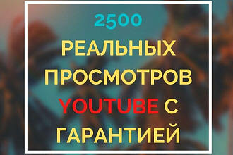 2500 реальных просмотров Youtube с гарантией