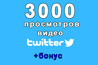3000 просмотров Вашего video Twitter+бонус