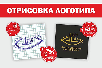 Перерисую в вектор Ваш логотип
