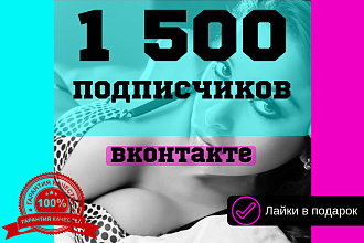 1500 подписчиков вконтакте. Гарантия качественного выполнения