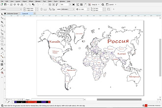 Макет карты в Corel для лазерной резки