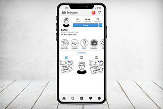 Оформление страницы Instagram в стиле Doodle art
