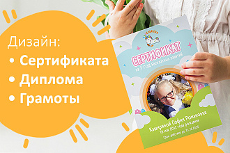 Дизайн сертификата, грамоты, диплома