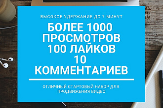 1000 просмотров с удержанием вашего видео на youtube