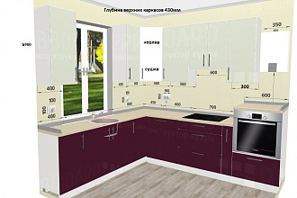 Создам 3D проект кухонной мебели - дизайн в цвете и схему с размерами