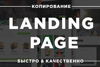 Точная копия сайта Landing Page с админкой с любой платформы под ключ