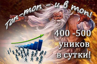 400-500 уников на сайт в сутки в течение недели