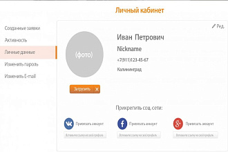 Личный Кабинет пользователя для CMS Wordpress