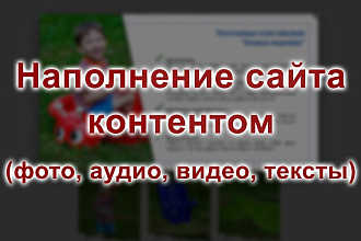 Наполню контентом ваш сайт