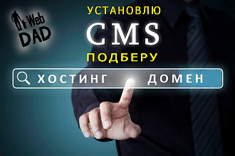 Помогу подобрать и зарегистрировать домен и хостинг. Установлю СМS