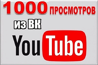 1000 живых просмотров видео из ВК +бонус