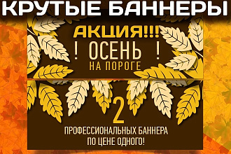 Акция Осень на пороге. 2 профессиональных баннера по цене одного