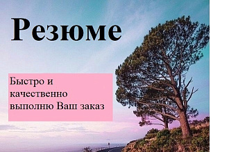 Резюме. Быстро и качественно, выполню любой заказ именно под Вас