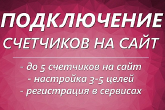 Подключить счетчик посещаемости, настройка целей