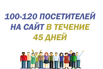 100-120 посетителей на ваш сайт в течение 45 дней