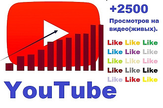 +2500 живых просмотров видео на YouTube