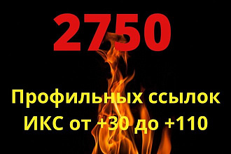 Размещение 2750 профильных ссылок с ростом ИКС от +30 до +110