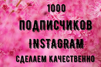 1000 гарантированных instagram подписчиков