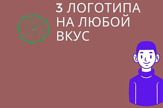 Создам 3 логотипа в быстрые сроки за маленькие деньги