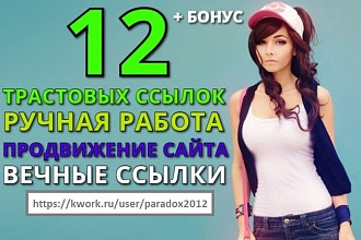 Размещу 12 вечных ссылок с трастовых сайтов, ручная работа + бонус