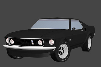 Создам 3D Low poly модель авто