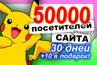 50000 настоящих посетителей для вашего сайта за 30 дней