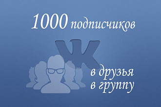 1000 подписчиков на вашу страницу или группу Вконтакте