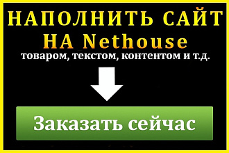 Наполнение сайта Nethouse товаром или любым контентом