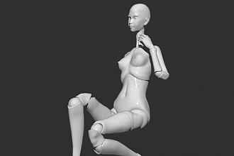 Создам 3d модель шарнирной куклы под печать на 3d принтере