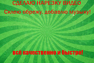 Сделаю нарезку видео. Также обрезку и склейку. Наложение музыки