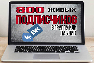 800 подписчиков в паблик или группу в ВК