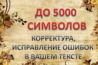 Исправлю ошибки в текстах до 5000 символов