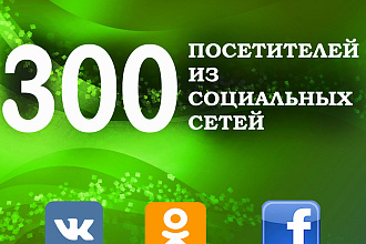 300 посетителей на Ваш сайт из соц. сетей. Повышаем социальные факторы