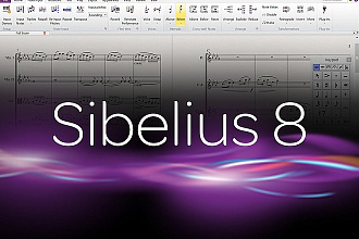 Набор нот и партитур на компьютере в Sibelius