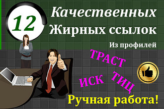 12 вечных жирных ссылок. Высокий ИКС и ТИЦ. Ручная работа + Бонус
