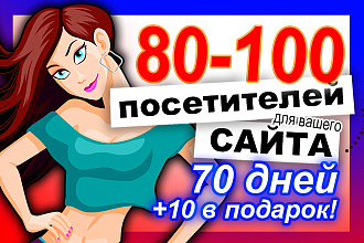 80-100 уникальных посетителей 70 дней для вашего сайта. Два буста