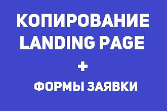 Скопирую Landing Page , одностраничный сайт с рабочей формой заявки