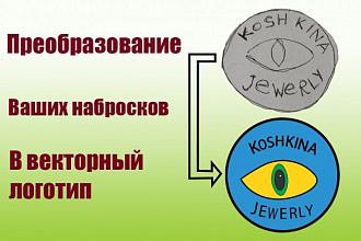 Сделаю логотип в векторе по Вашему эскизу