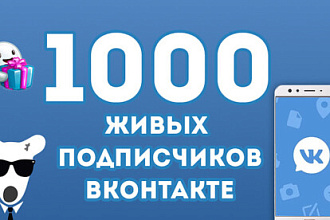 1000 живых подписчиков за 500 рублей